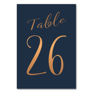 Tarjeta De Mesa número de tabla boda rosa de cobre purpurina marin