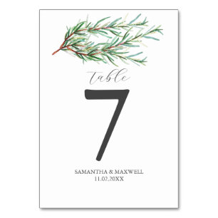 Tarjeta De Mesa Número de tabla boda Rosemario Rústico