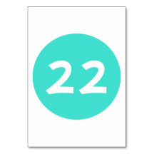 Número de tabla circular turquesa