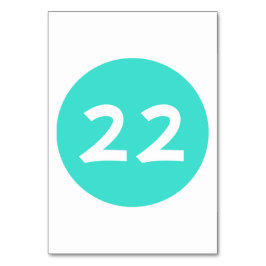 Tarjeta De Mesa Número de tabla circular turquesa