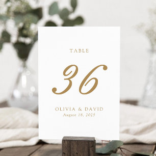 Tarjeta De Mesa Número de tabla clásico minimalista