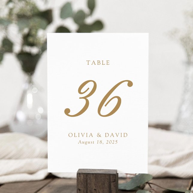 Tarjeta De Mesa Número de tabla clásico minimalista (Subido por el creador)