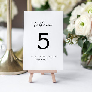 Tarjeta De Mesa Número de tabla clásico minimalista