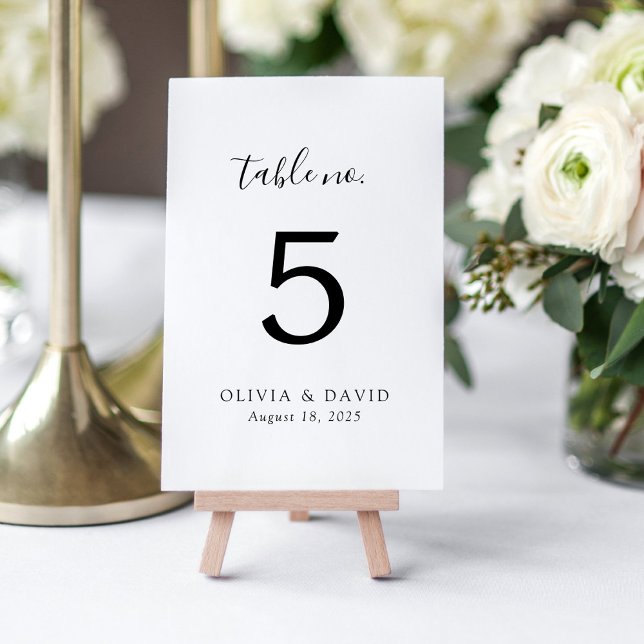 Tarjeta De Mesa Número de tabla clásico minimalista (Subido por el creador)