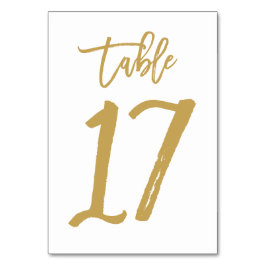 Tarjeta De Mesa Número de tabla con letras de mano de moda Gold | 