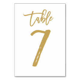 Tarjeta De Mesa Número de tabla con letras de mano de moda Gold | 