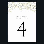 Tarjeta De Mesa Número de tabla de aliento del bebé<br><div class="desc">Impresiones de tarjetas de número de tabla en la parte delantera y trasera (doble cara). El diseño presenta el aliento del bebé de color agua. Los elementos se imprimen exactamente como aparecen en la pantalla cuando se agregan al carrito, por lo que se personaliza y se agrega cada número de...</div>