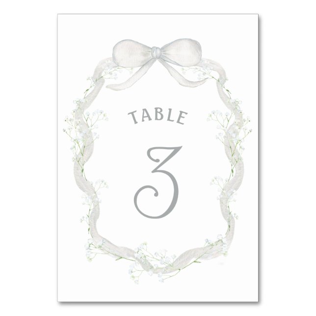 Tarjeta De Mesa Número de tabla de aliento del bebé de la cinta bl (Anverso)