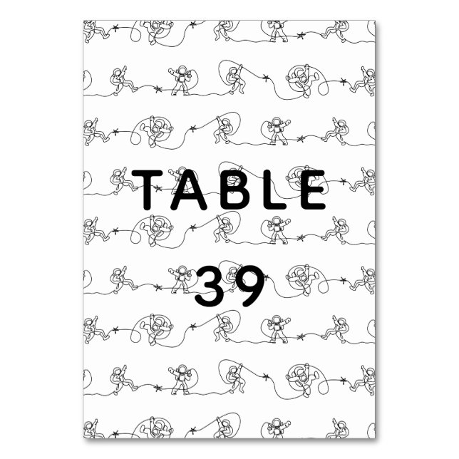 Tarjeta De Mesa Número de tabla de astronautas (Anverso)