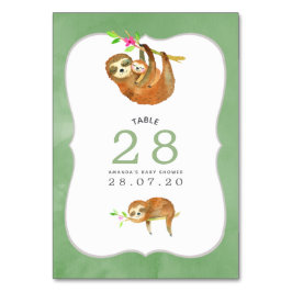 Tarjeta De Mesa Número de tabla de Baby Shower con tema de la eslo