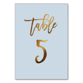 Tarjeta De Mesa número de tabla de boda azul polvoriento de Reliev