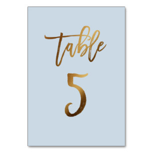 Tarjeta De Mesa número de tabla de boda azul polvoriento de Reliev