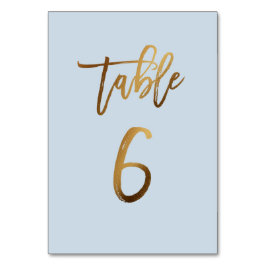 Tarjeta De Mesa número de tabla de boda azul polvoriento de Reliev