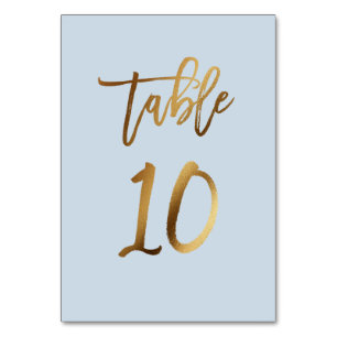 Tarjeta De Mesa número de tabla de boda azul polvoriento de Reliev