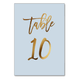 Tarjeta De Mesa número de tabla de boda azul polvoriento de Reliev
