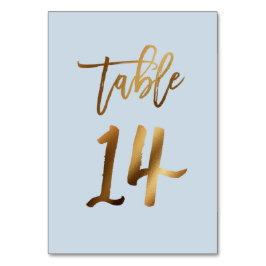 Tarjeta De Mesa número de tabla de boda azul polvoriento de Reliev