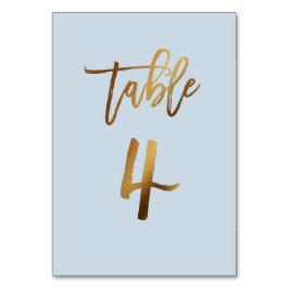 Tarjeta De Mesa número de tabla de boda azul polvoriento de Reliev