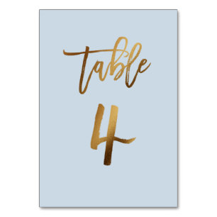 Tarjeta De Mesa número de tabla de boda azul polvoriento de Reliev