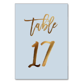 Tarjeta De Mesa número de tabla de boda azul polvoriento de Reliev