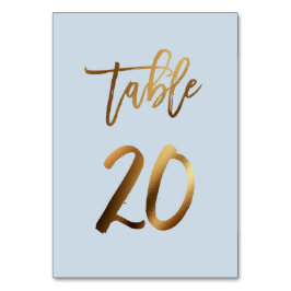 Tarjeta De Mesa número de tabla de boda azul polvoriento de Reliev