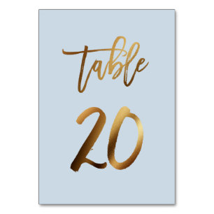 Tarjeta De Mesa número de tabla de boda azul polvoriento de Reliev