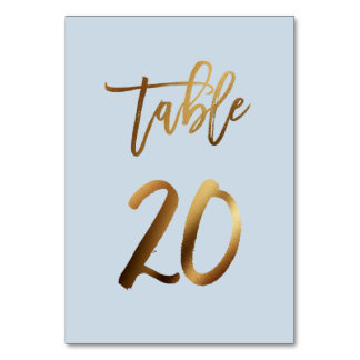 Tarjeta De Mesa número de tabla de boda azul polvoriento de Reliev