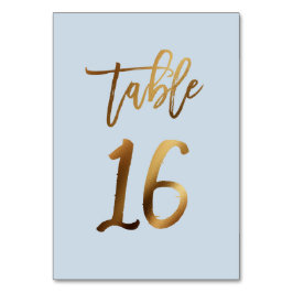 Tarjeta De Mesa número de tabla de boda azul polvoriento de Reliev