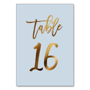 Tarjeta De Mesa número de tabla de boda azul polvoriento de Reliev