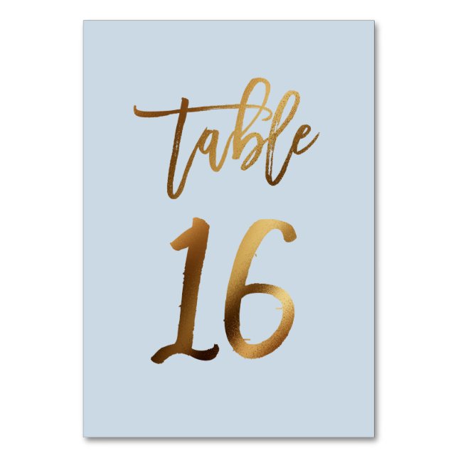 Tarjeta De Mesa número de tabla de boda azul polvoriento de Reliev (Anverso)