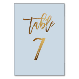 Tarjeta De Mesa número de tabla de boda azul polvoriento de Reliev