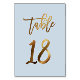 Tarjeta De Mesa número de tabla de boda azul polvoriento de Reliev