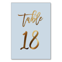 número de tabla de boda azul polvoriento de Reliev