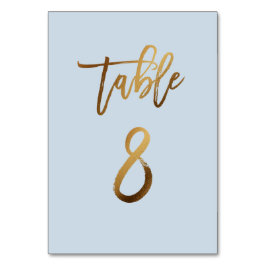 Tarjeta De Mesa número de tabla de boda azul polvoriento de Reliev
