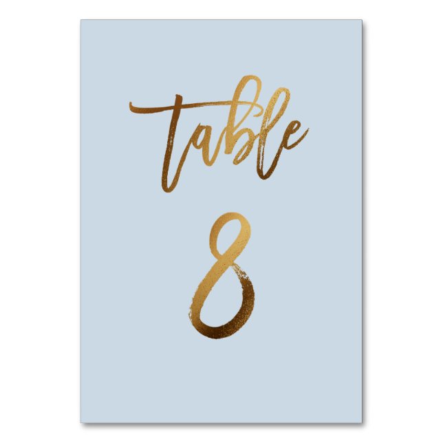 Tarjeta De Mesa número de tabla de boda azul polvoriento de Reliev (Anverso)