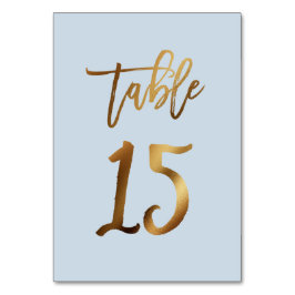 Tarjeta De Mesa número de tabla de boda azul polvoriento de Reliev