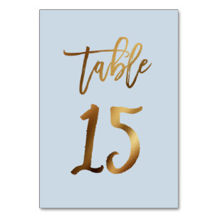 Tarjeta De Mesa número de tabla de boda azul polvoriento de Reliev