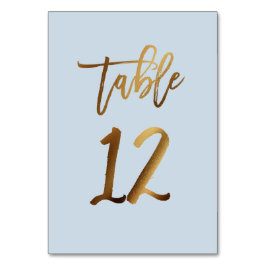 Tarjeta De Mesa número de tabla de boda azul polvoriento de Reliev