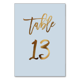 Tarjeta De Mesa número de tabla de boda azul polvoriento de Reliev