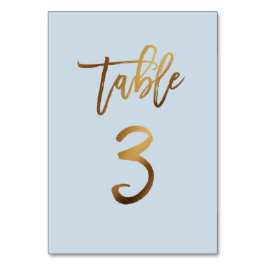 Tarjeta De Mesa número de tabla de boda azul polvoriento de Reliev