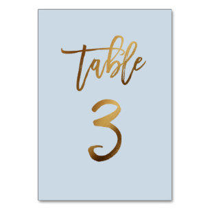Tarjeta De Mesa número de tabla de boda azul polvoriento de Reliev