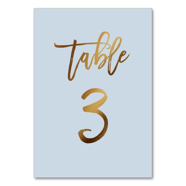 Tarjeta De Mesa número de tabla de boda azul polvoriento de Reliev (Anverso)