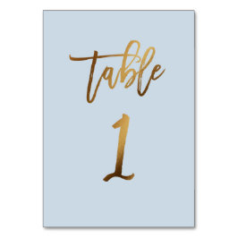 Tarjeta De Mesa número de tabla de boda azul polvoriento de Reliev