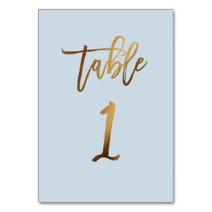Tarjeta De Mesa número de tabla de boda azul polvoriento de Reliev