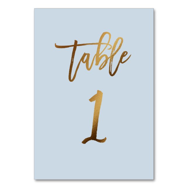 Tarjeta De Mesa número de tabla de boda azul polvoriento de Reliev (Anverso)