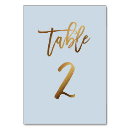 Tarjeta De Mesa número de tabla de boda azul polvoriento de Reliev