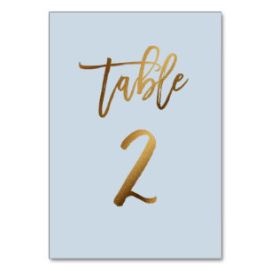 Tarjeta De Mesa número de tabla de boda azul polvoriento de Reliev