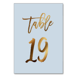 Tarjeta De Mesa número de tabla de boda azul polvoriento de Reliev