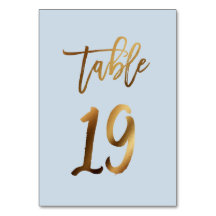 número de tabla de boda azul polvoriento de Reliev