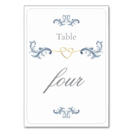 Tarjeta De Mesa Número de tabla de Boda azul turbio