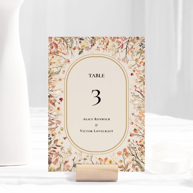 Tarjeta De Mesa Número de tabla de Boda beige de otoño rústico vin (Subido por el creador)